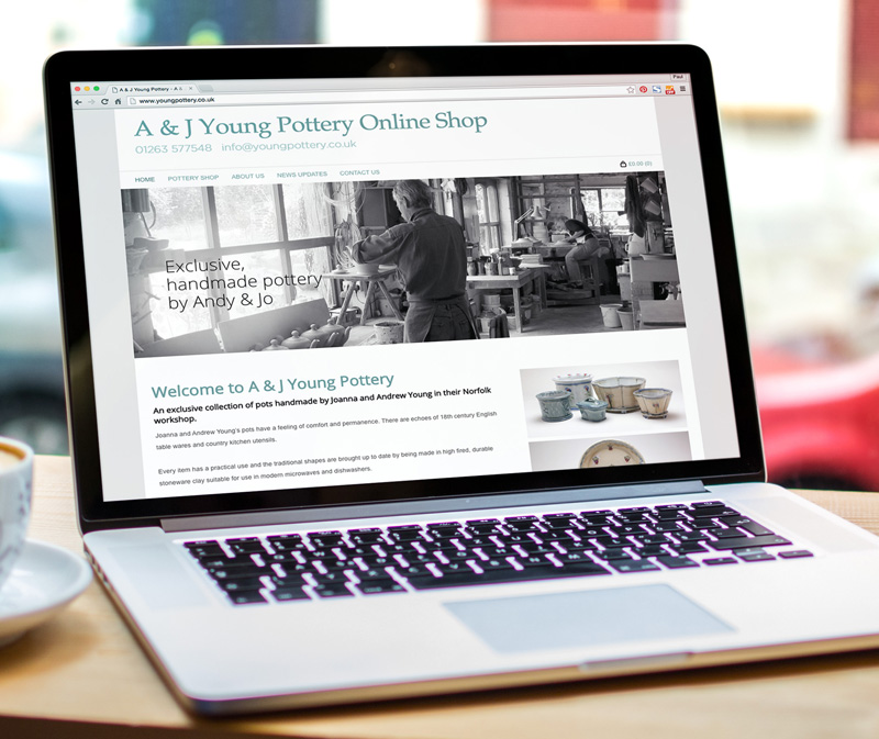 young pottery website design - Paul Kirk Design