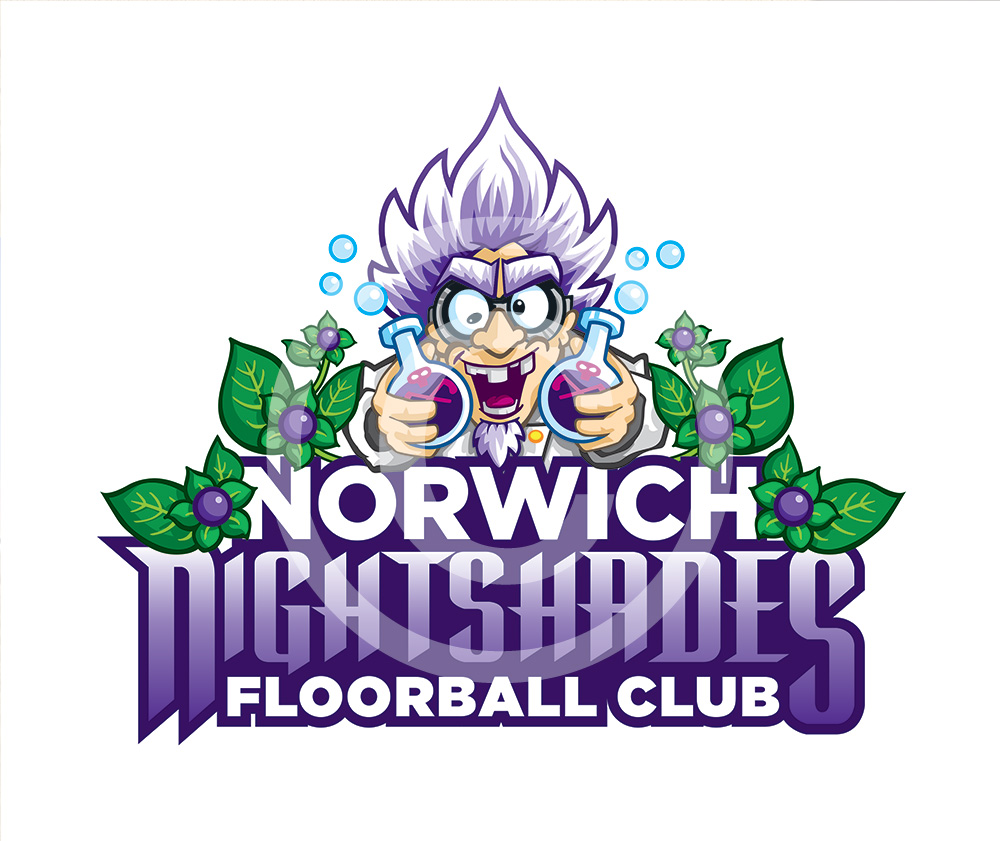 Norwich Nightshades Floorball logo design - paul kirk design
