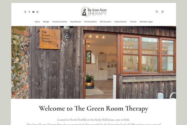 The Green Room Therapy website - Paul Kirk Design