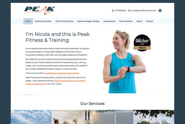 Peak Fitness & Training Website - Paul Kirk Design